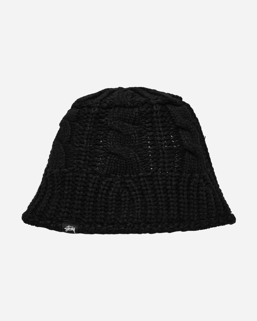 STUSSY Cable Knit Bucket Hat Black 3