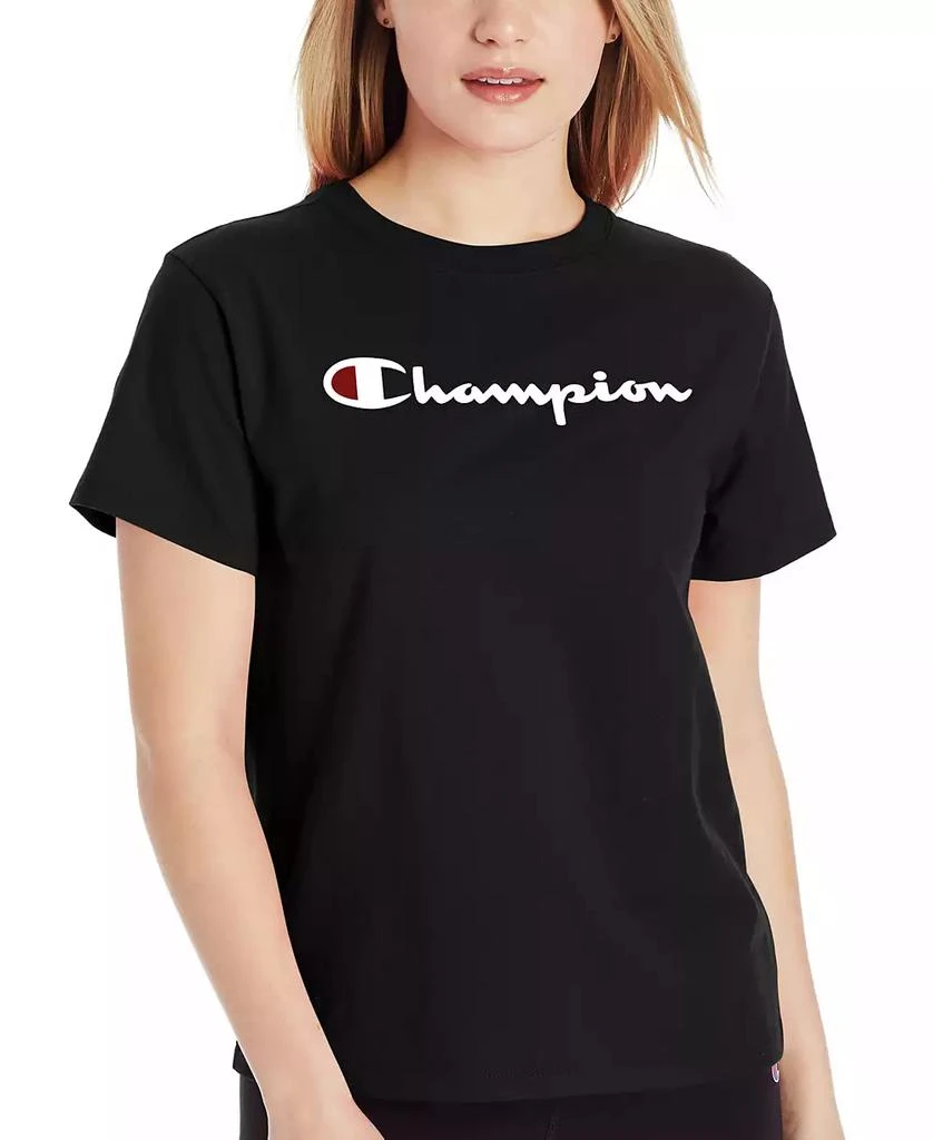CHAMPION Women's Cotton Classic Crewneck Logo T-Shirt 1