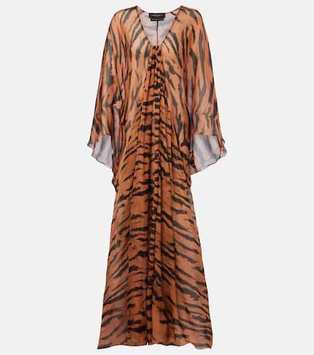 Adriana Degreas x Sabine Getty printed silk kaftan 1