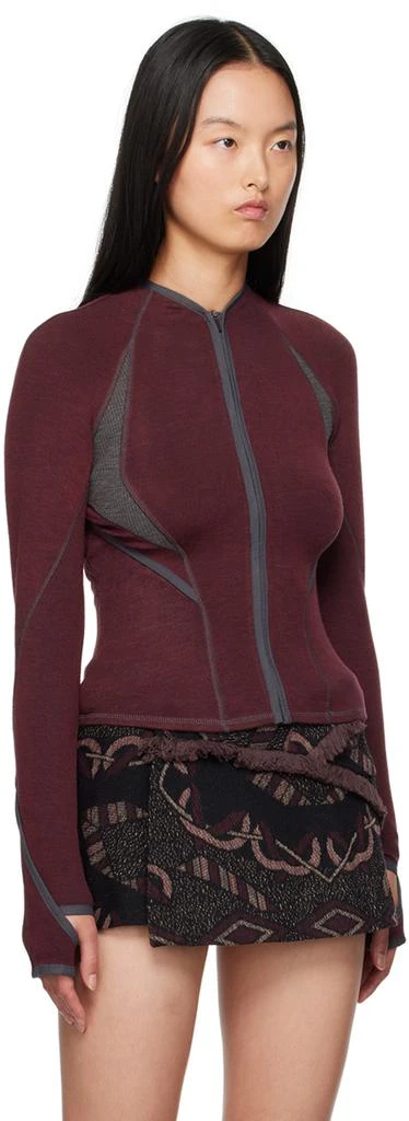 Hyein Seo Burgundy Slashed Jacket 4