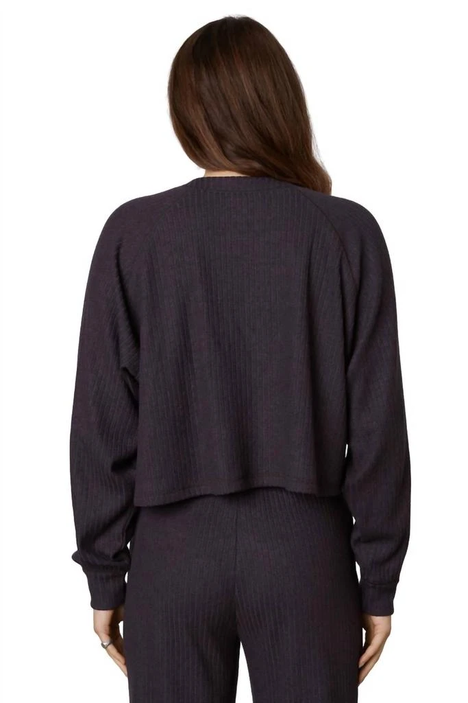 NIA Contrast Stitch Henley Top In Ash 3