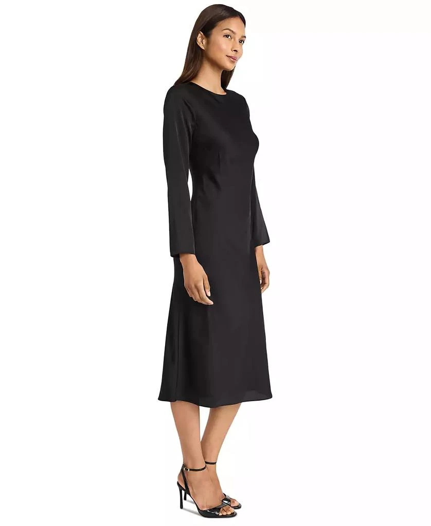 Donna Morgan Women's Long-Sleeve Back-Slit Midi Dress 4