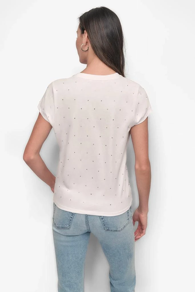 DKNY CRYSTAL EMBELLISHED LOGO TEE 2