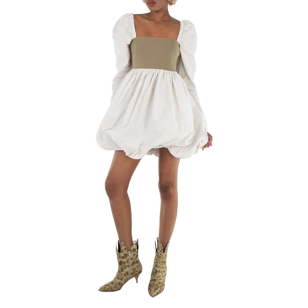 Ganni Taffeta Mix Balloon Mini Long Sleeve Dress 1