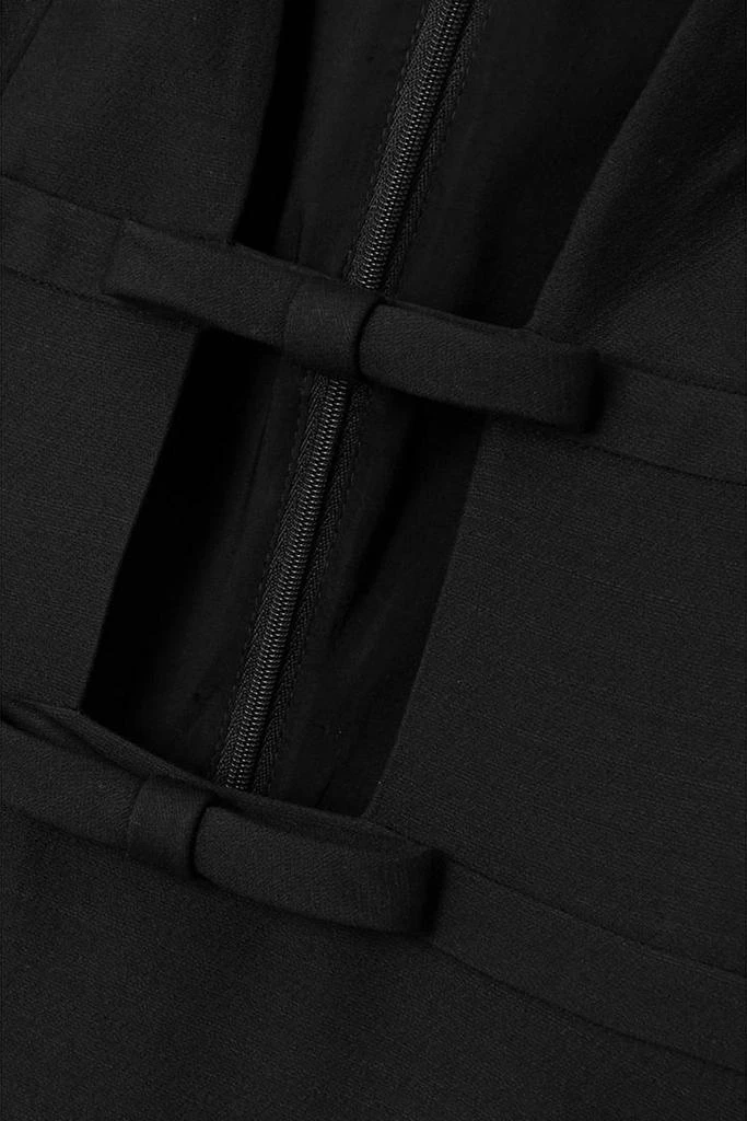 Valentino Cutout bow-detailed wool and silk-blend crepe mini dress 4