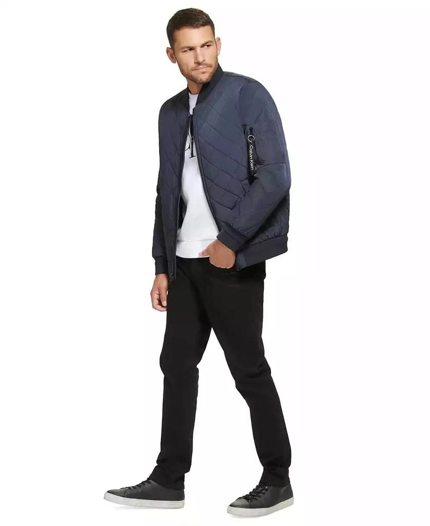 Calvin Klein Men's Quilted Baseball Jacket with Rib-Knit Trim 4