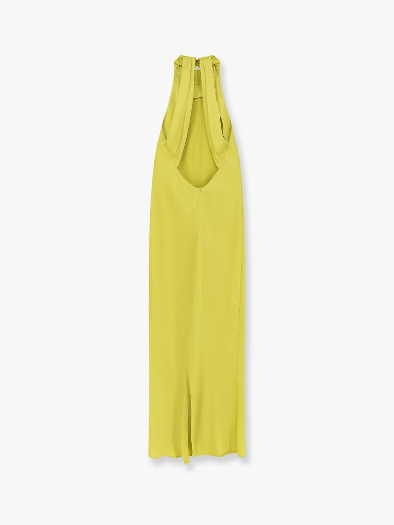 ACTUALEE Satin long dress with neckline on the back