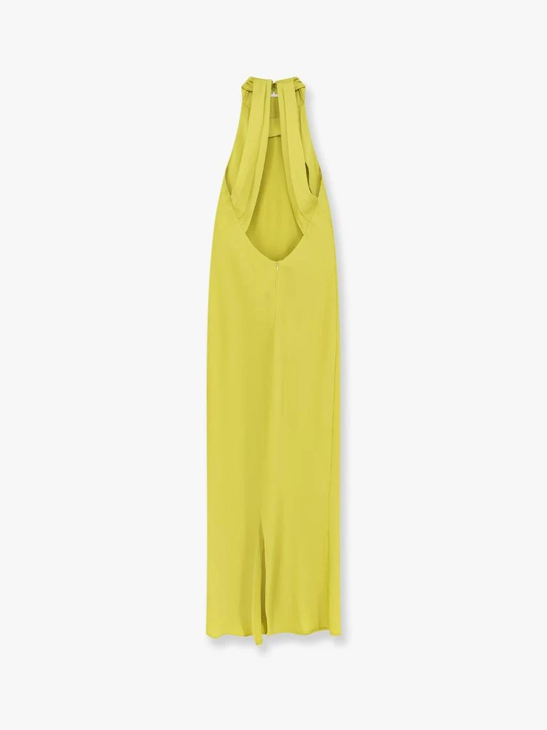 ACTUALEE Satin long dress with neckline on the back 2