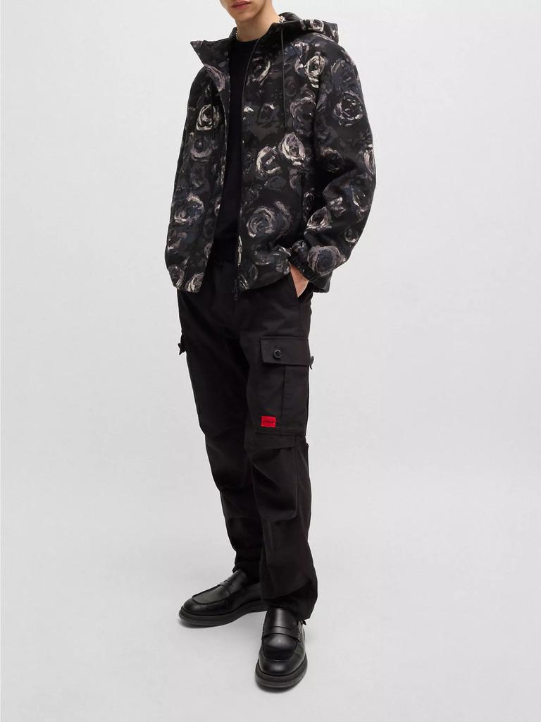 Hugo Boss Hooded Jacket with Gothic-Rose Floral Jacquard - Shorts