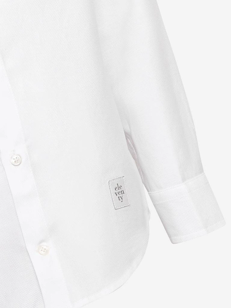 ELEVENTY Eleventy Boys Long Sleeve Logo Shirt in White 3