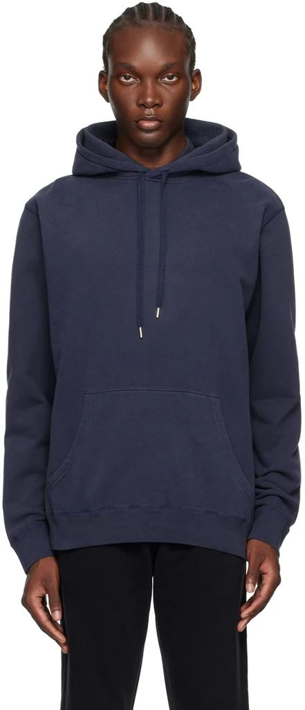 Sunspel Navy Loopback Hoodie 1