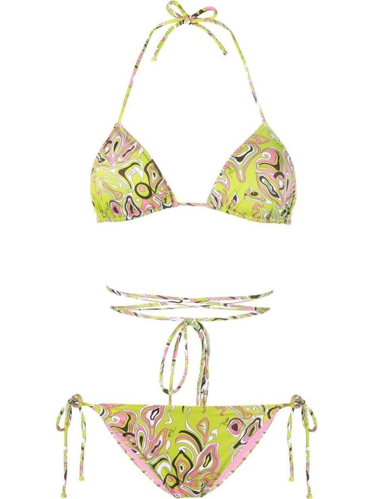 NA Africana print green Bikini Set