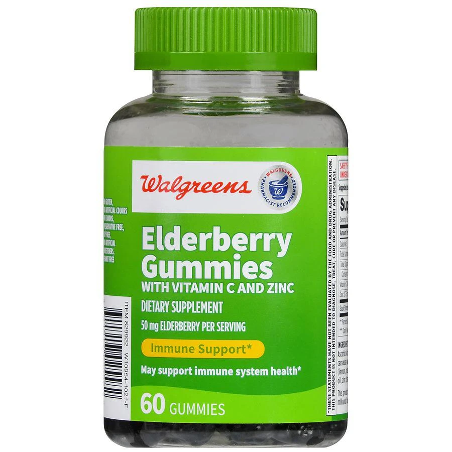 Walgreens Elderberry with Vitamin C and Zinc Gummies (60 days) 2