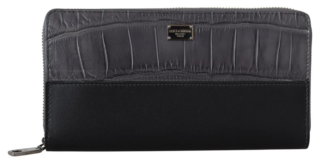 Dolce 
Gabbana Zip Around Continental Clutch Leather Men
s Wallet