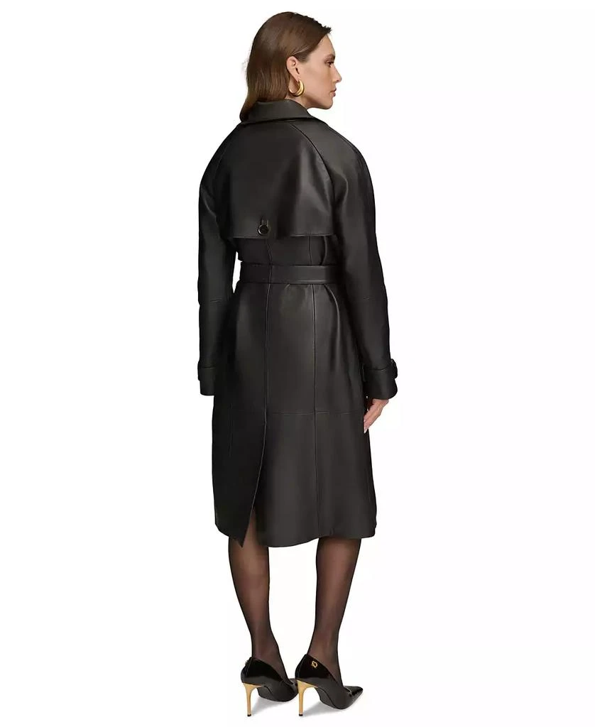 Donna Karan Women's Belted Leather Trench Coat 2