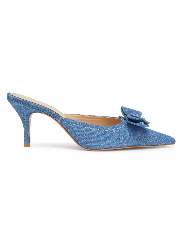 Schutz Claire Bow 75MM Denim Mules 1