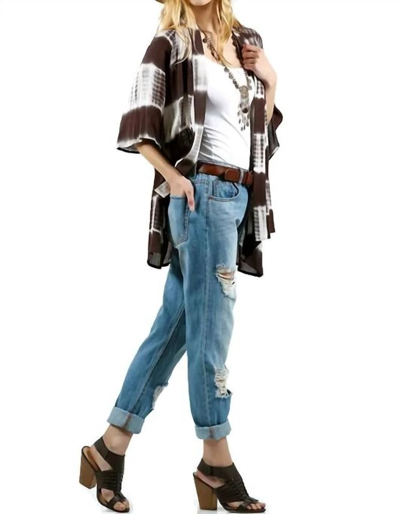 Kori Kori - Tie Dye Lace Crochet Back Kimono 3