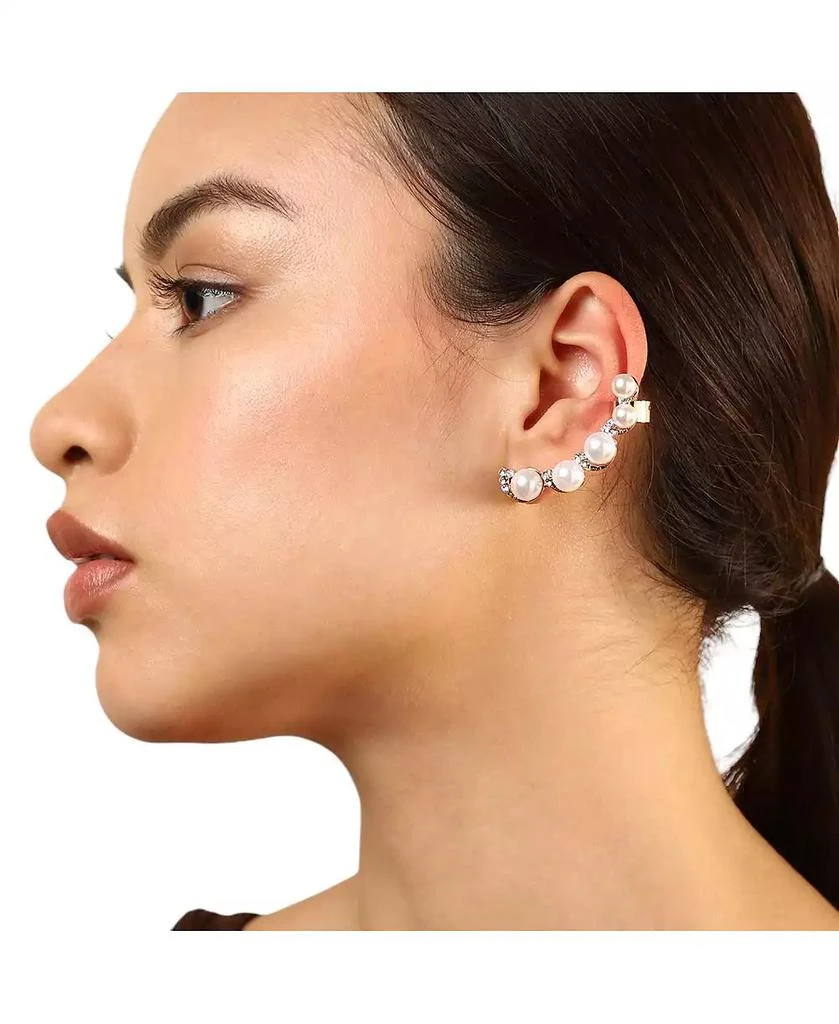 SOHI Gold-Plated Pearl Cuff Earrings 4