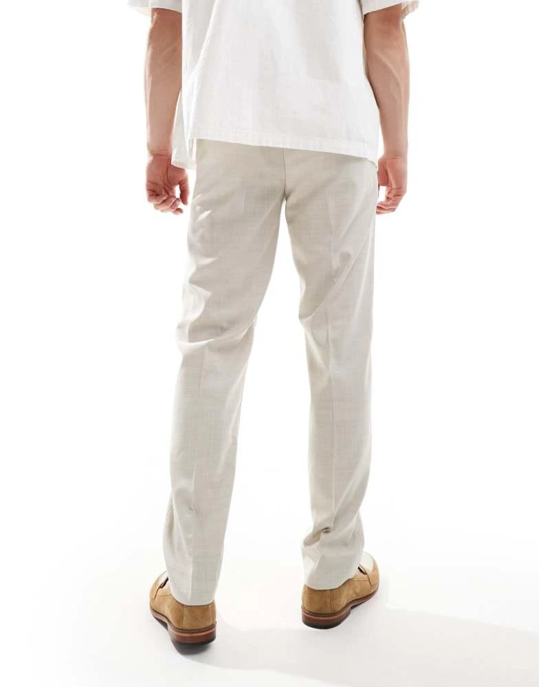 Ben Sherman Ben Sherman elasticated waistband suit trouser in beige 3