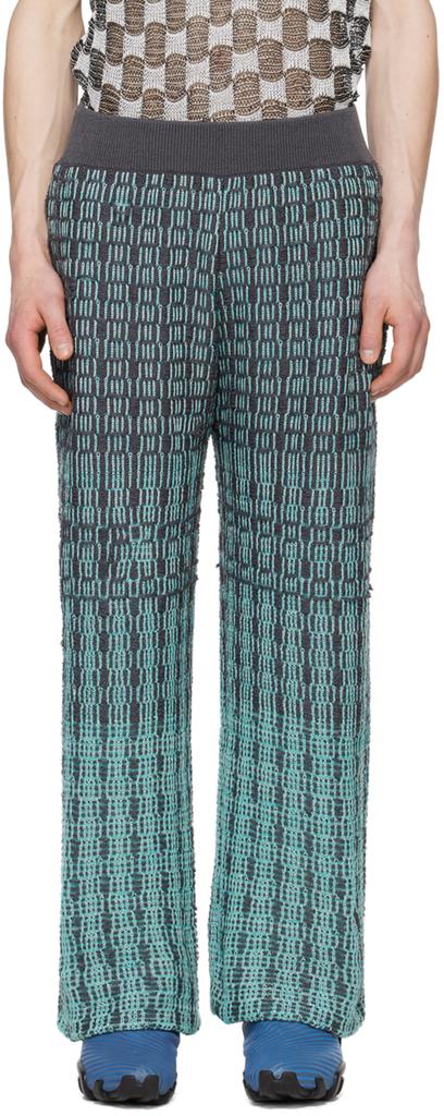 Isa Boulder SSENSE Exclusive Gray & Blue Tick Trousers
