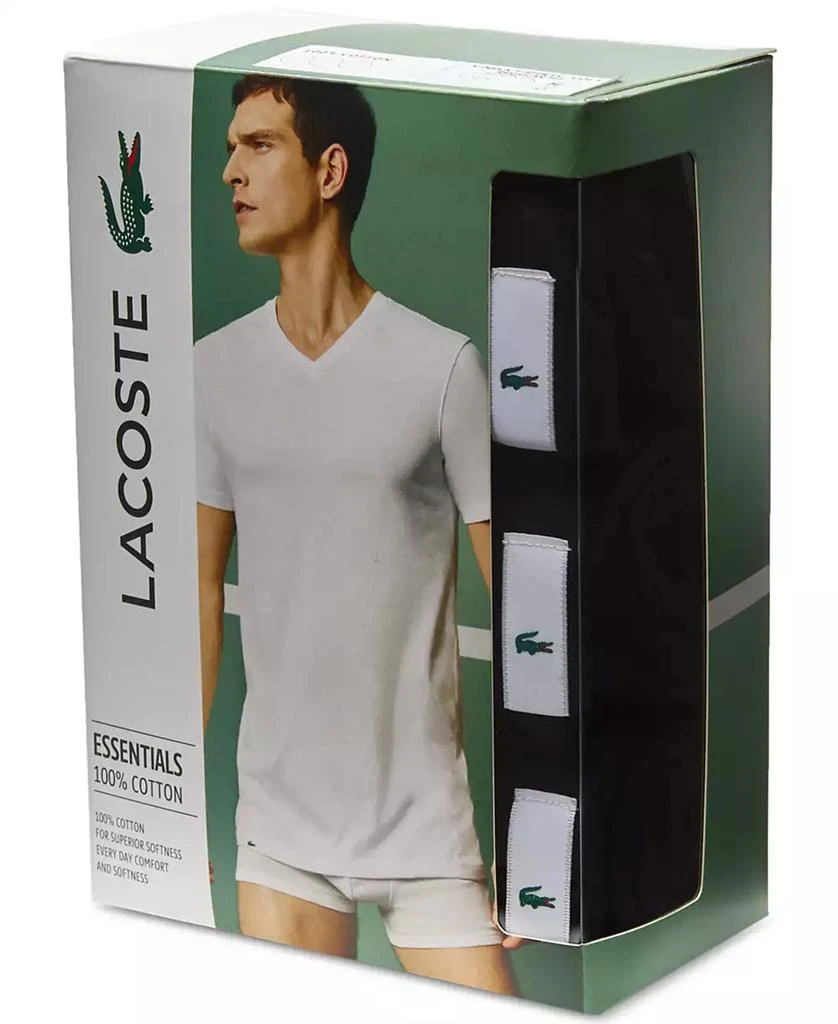 Lacoste Men's 3-Pack V-Neck Slim Fit Undershirts 3