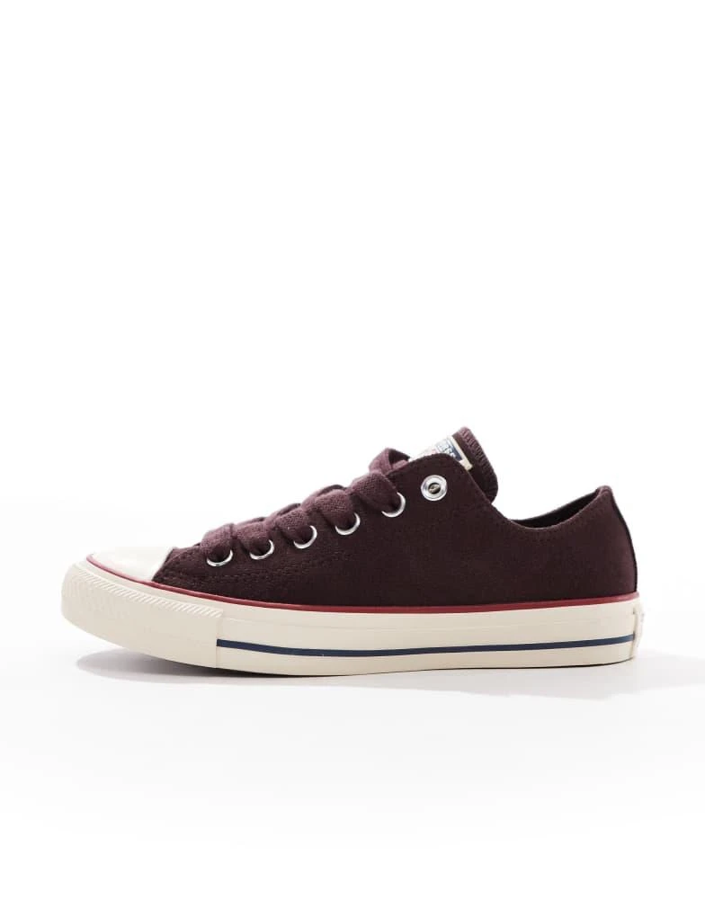 Converse Converse Chuck Taylor All Star Ox trainers in burgundy with trim 2
