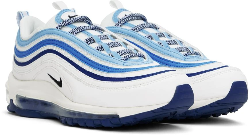 NIKE White & Blue Air Max 97 Sneakers 4