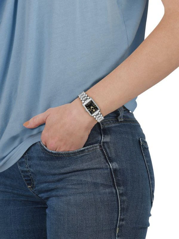 Versace Tonneau Black Sunray Dial Bracelet Watch/23MM x 33MM 4