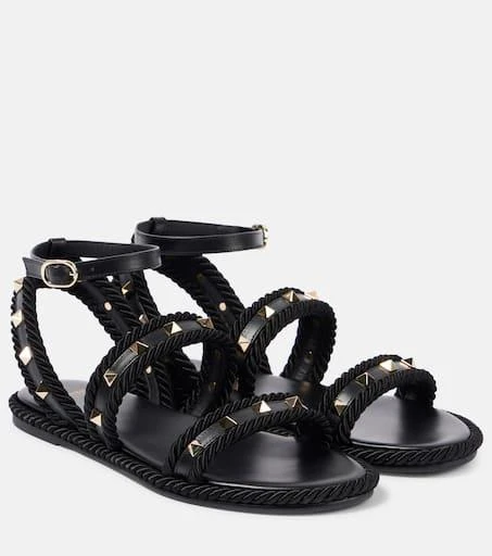 Valentino Rockstud Torchon leather sandals 1