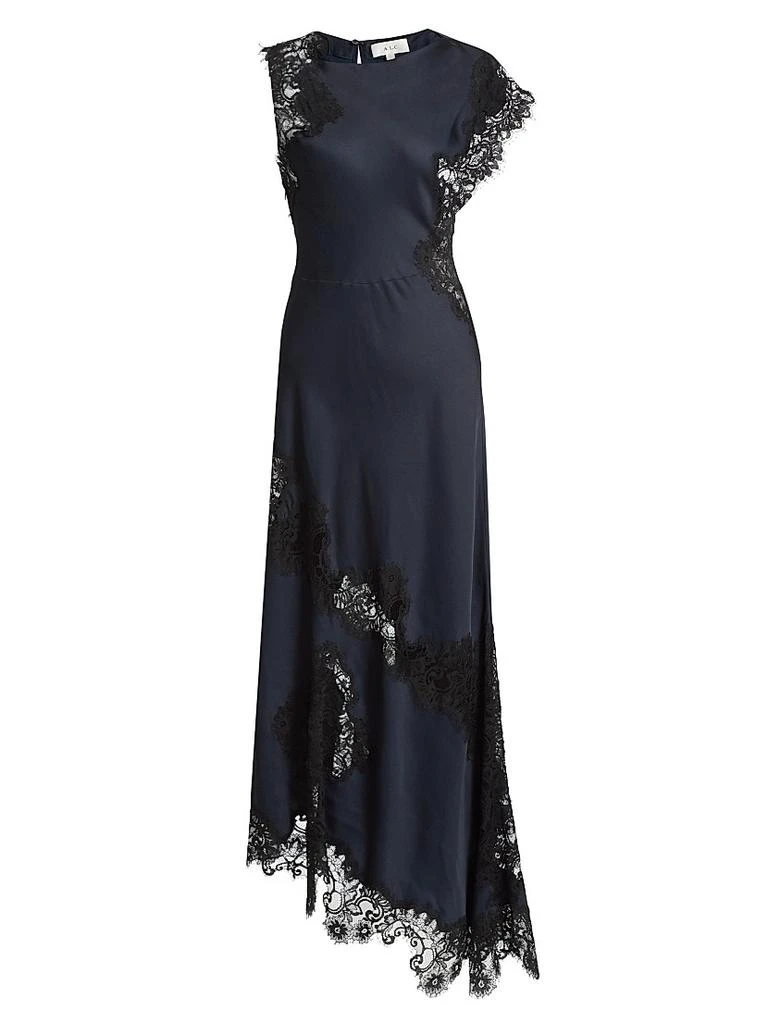 A.L.C. Alessia Lace-Trim Satin Maxi Dress 1
