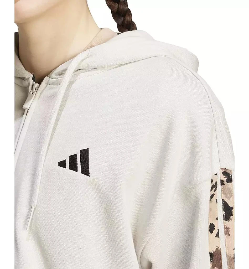 Adidas Women's Animal-Print 3-Stripe French Terry Zip Hoodie 4