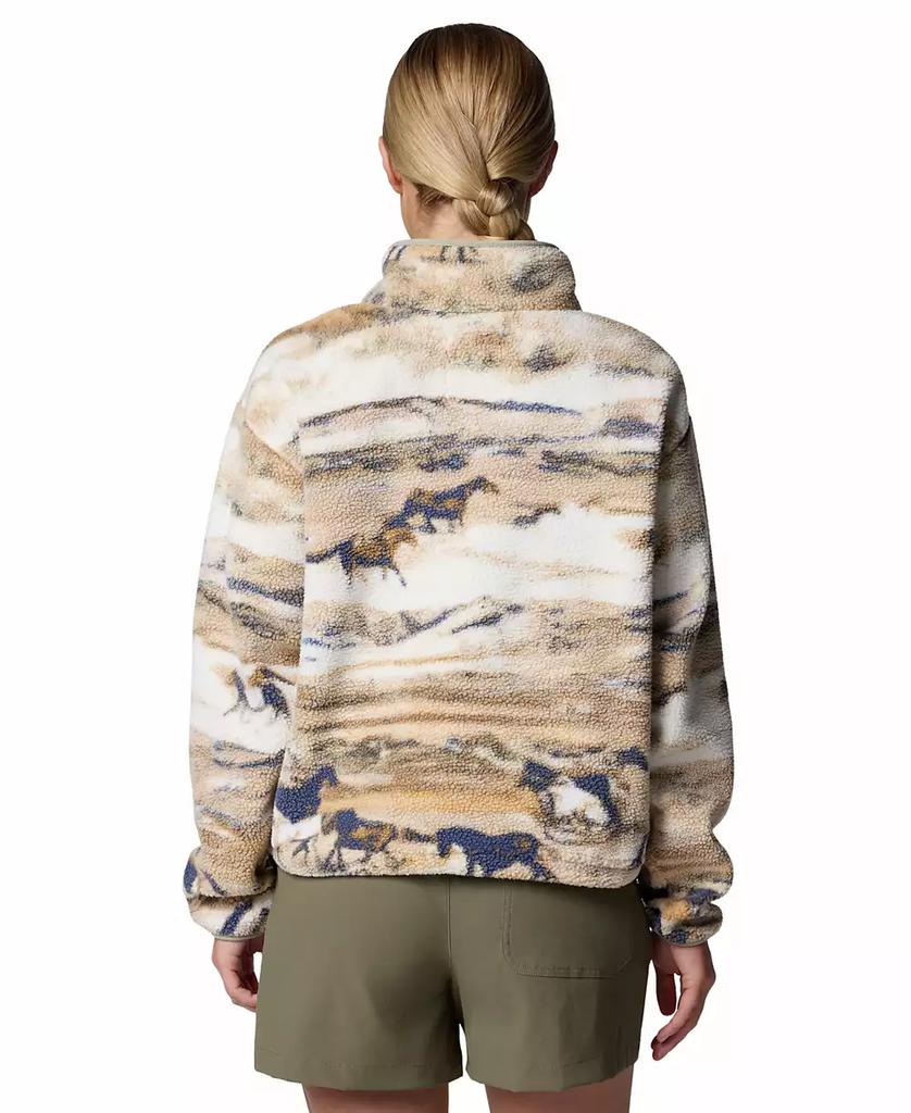 くぼた Columbia Helvetia II Printed Cropped Half Snap Wmn Fleece - violet