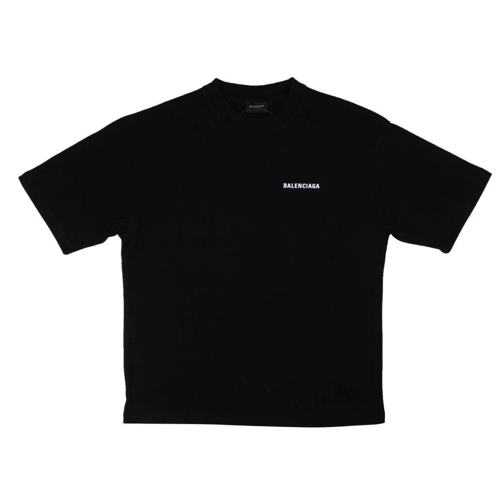 Balenciaga BALENCIAGA Black Logo Cotton Large Fit T-Shirt 1