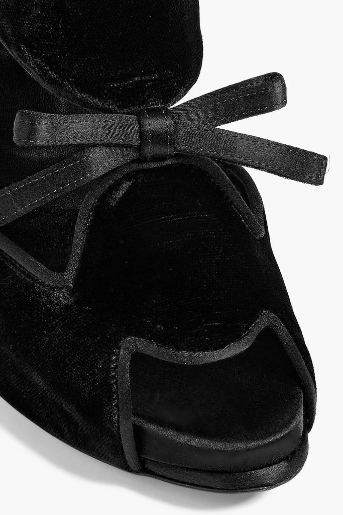 Roger Vivier Bow-embellished satin-trimmed velvet sandals 4