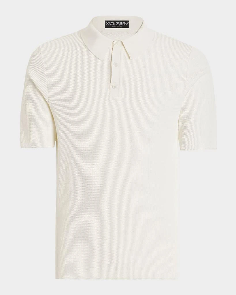 Dolce 
Gabbana Men
s Short-Sleeve Knit Polo Shirt 1