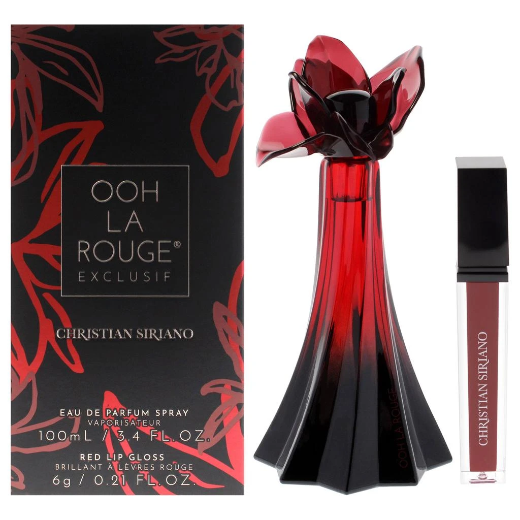 Christian Siriano Ooh La Rouge Exclusif For Women 2 Pc Gift Set 3.4 oz EDP Spray, 0.21 oz Lip Gloss - Red
