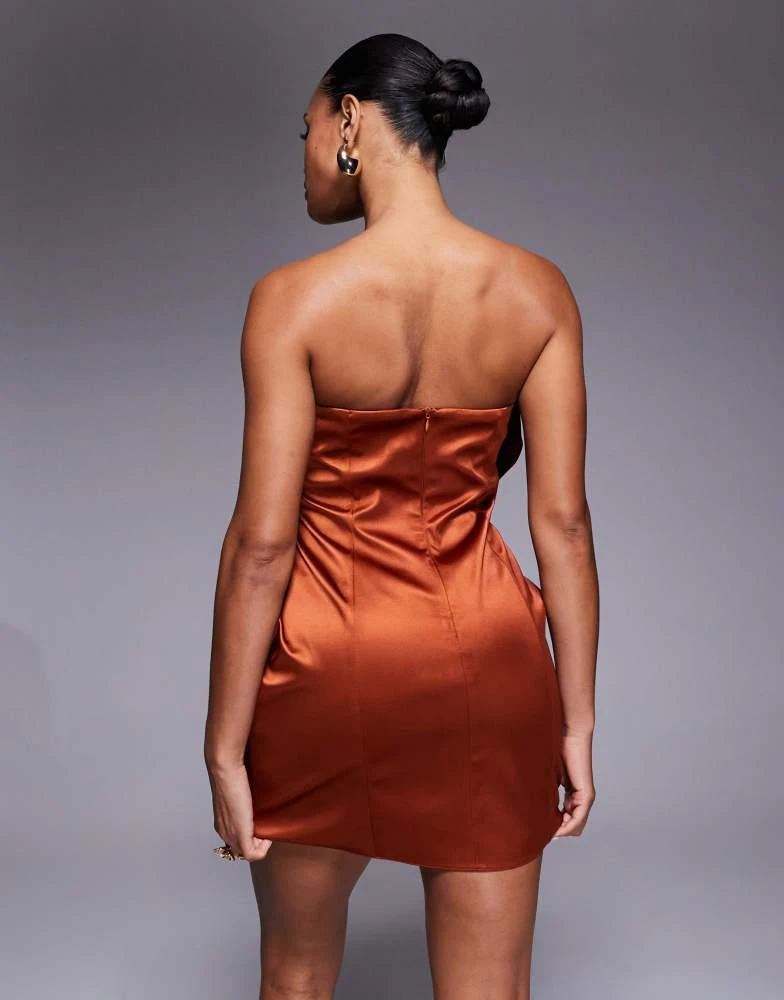 brown long sleeve skater dress Burnt Orange Long Sleeve Dress main image 1