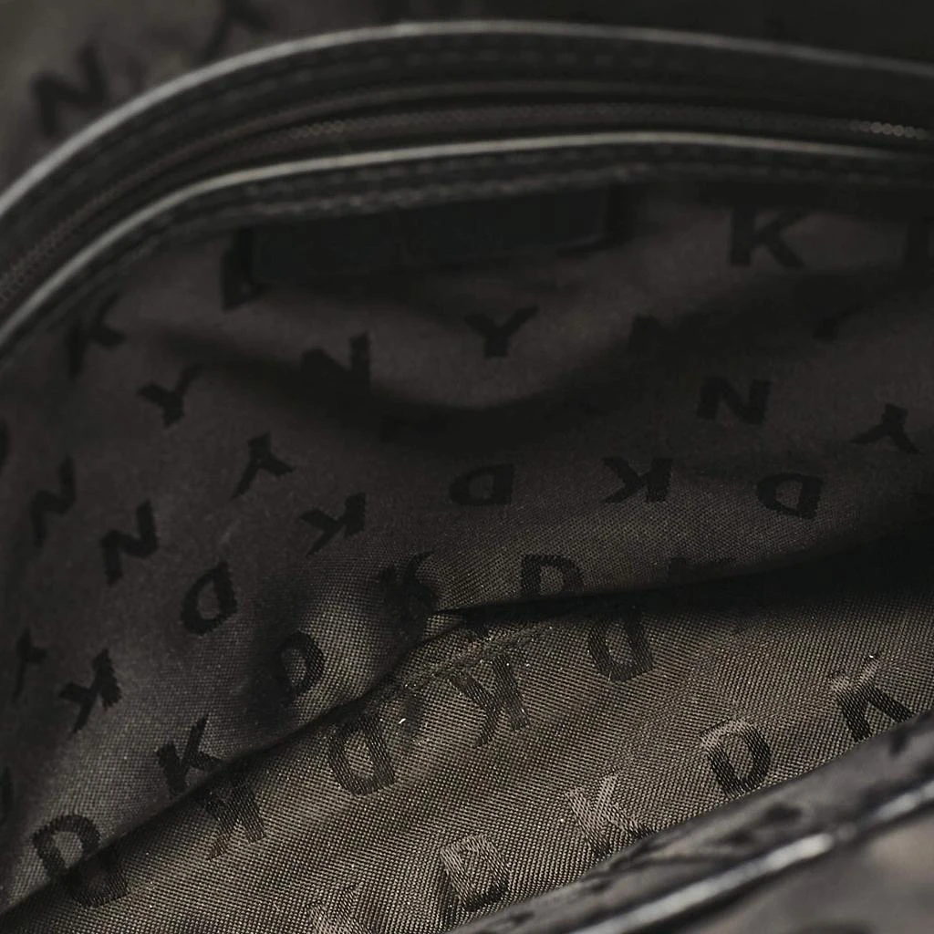 DKNY DKNY Black/Grey Monogram Coated Fabric Ava Zip Crossbody Bag 8