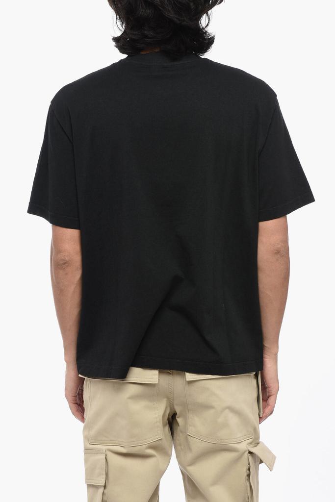 COVERT Solid Color Crew-neck T-Shirt with Printed Logo