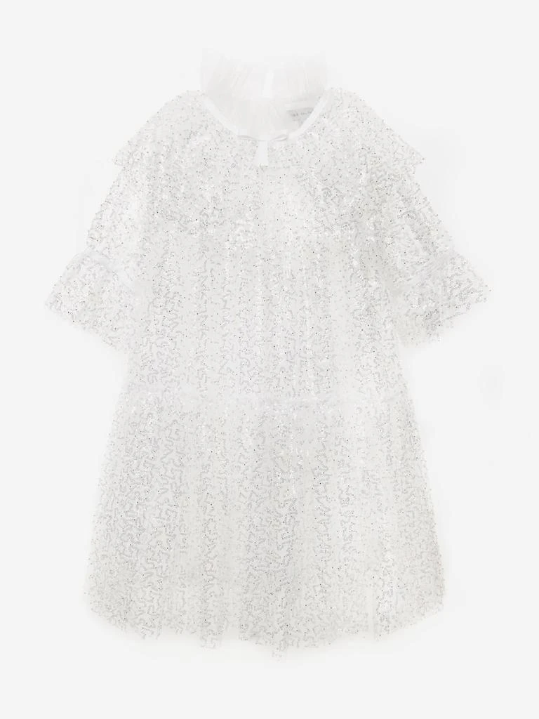 BCBG BCBG Girls Sequin Tulle Dress in White 1