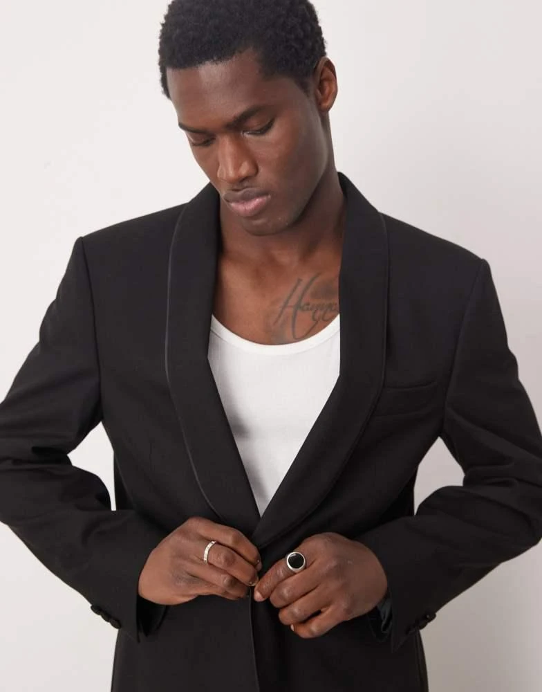 ASOS ASOS DESIGN slim shawl lapel dinner jacket in black 5