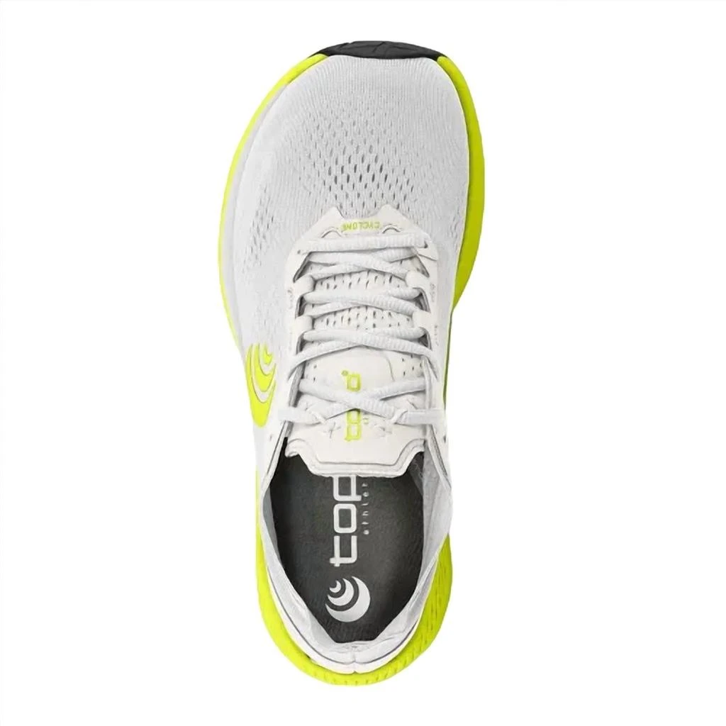 Topo Athletic Men's Cyclone Running Shoes - Medium Width In White,lime 3
