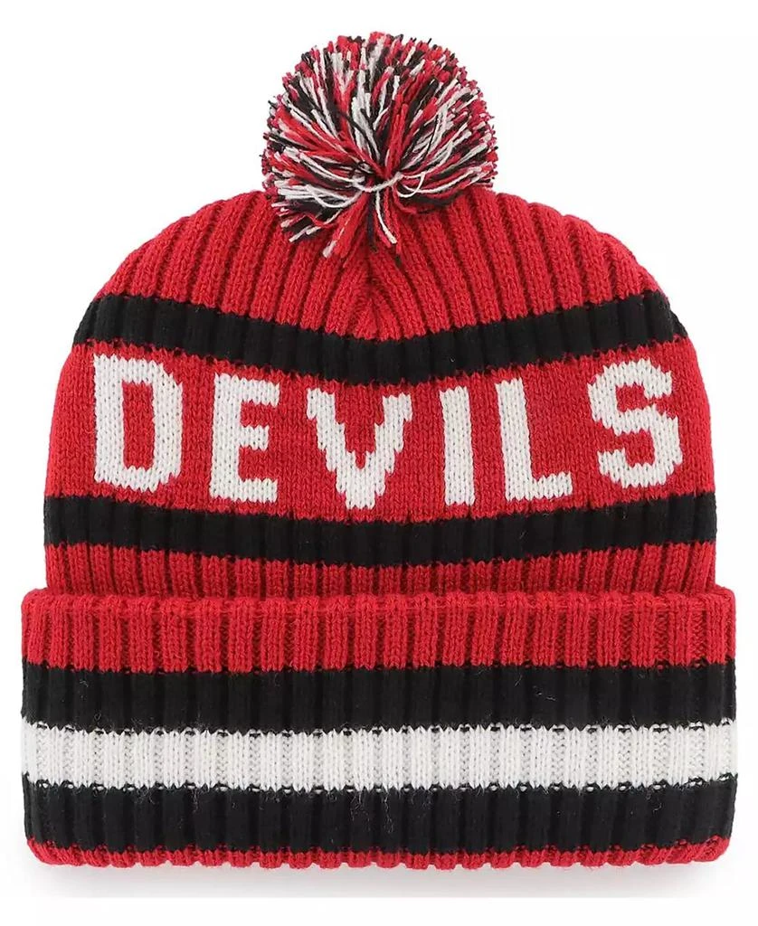 47 Brand Men's Red New Jersey Devils Bering Cuffed Knit Hat with Pom 2