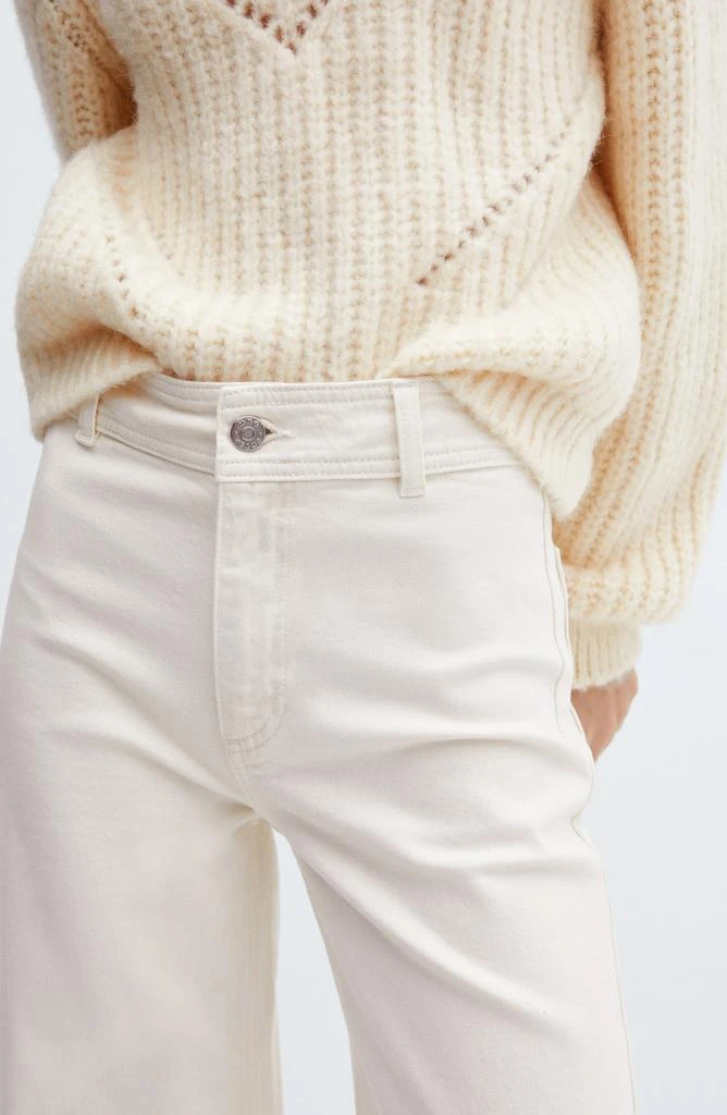 Mango High Waist Raw Hem Culotte Jeans 3