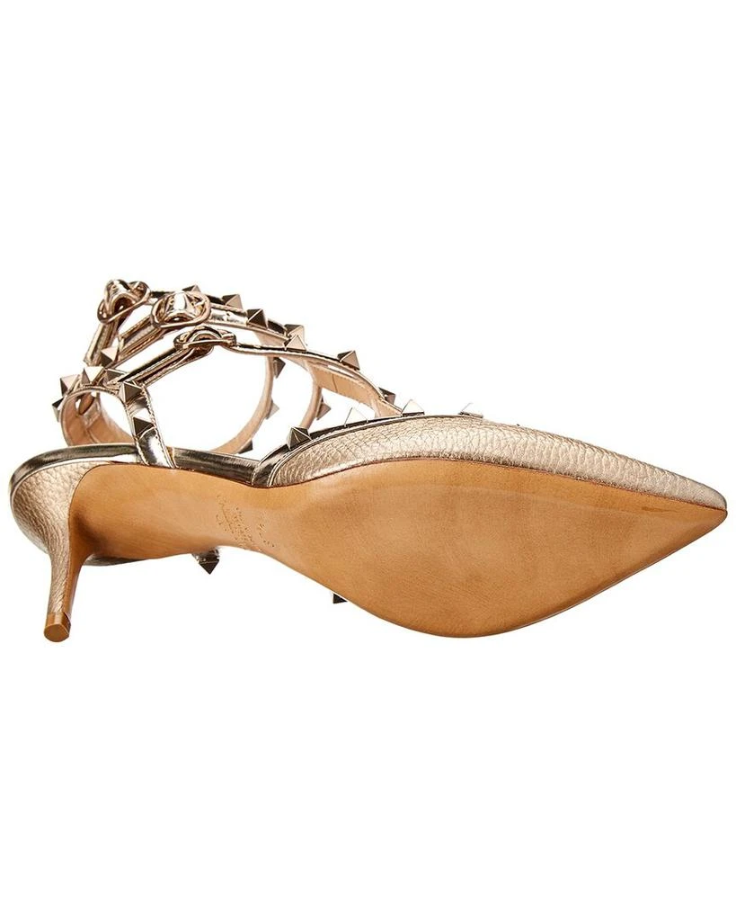 Valentino Rockstud Caged 65 Metallic Leather Ankle Strap Pump 4