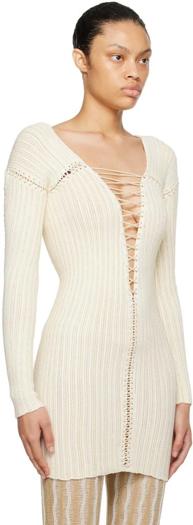 Isa Boulder SSENSE Exclusive Beige & White Lace-Up Top 2