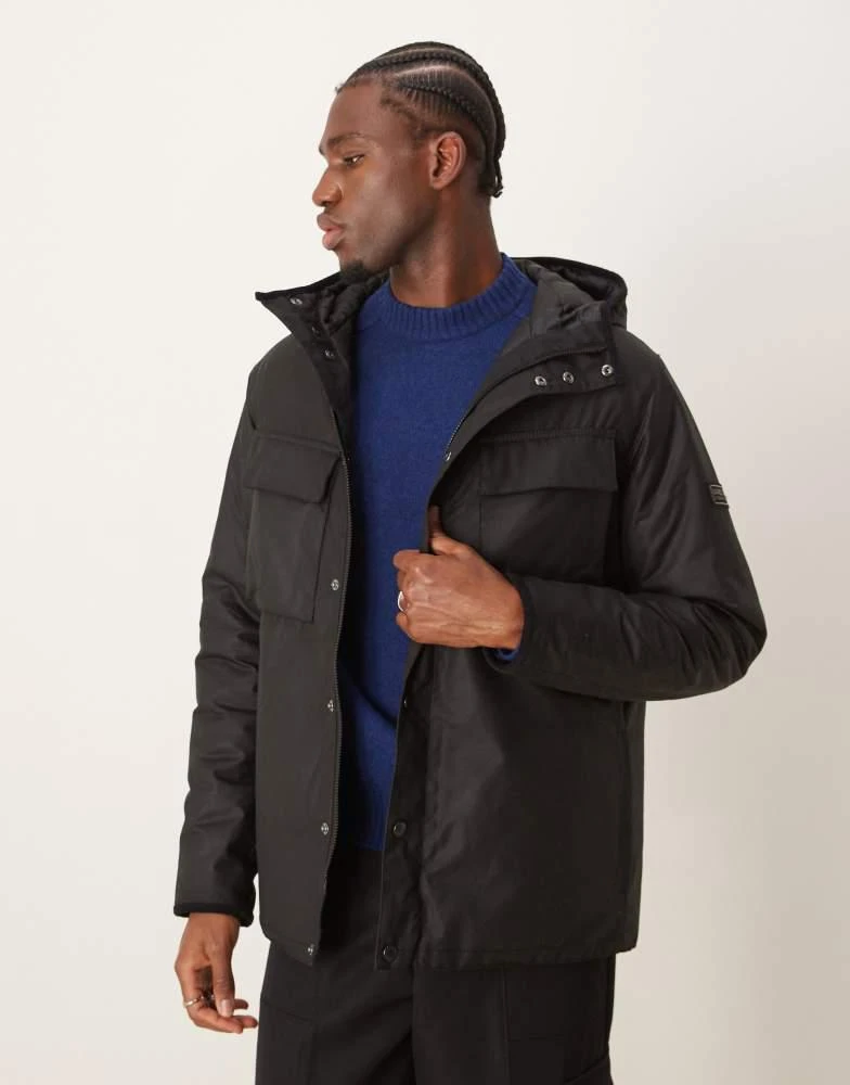 Barbour Barbour International longwell wax jacket in black 1