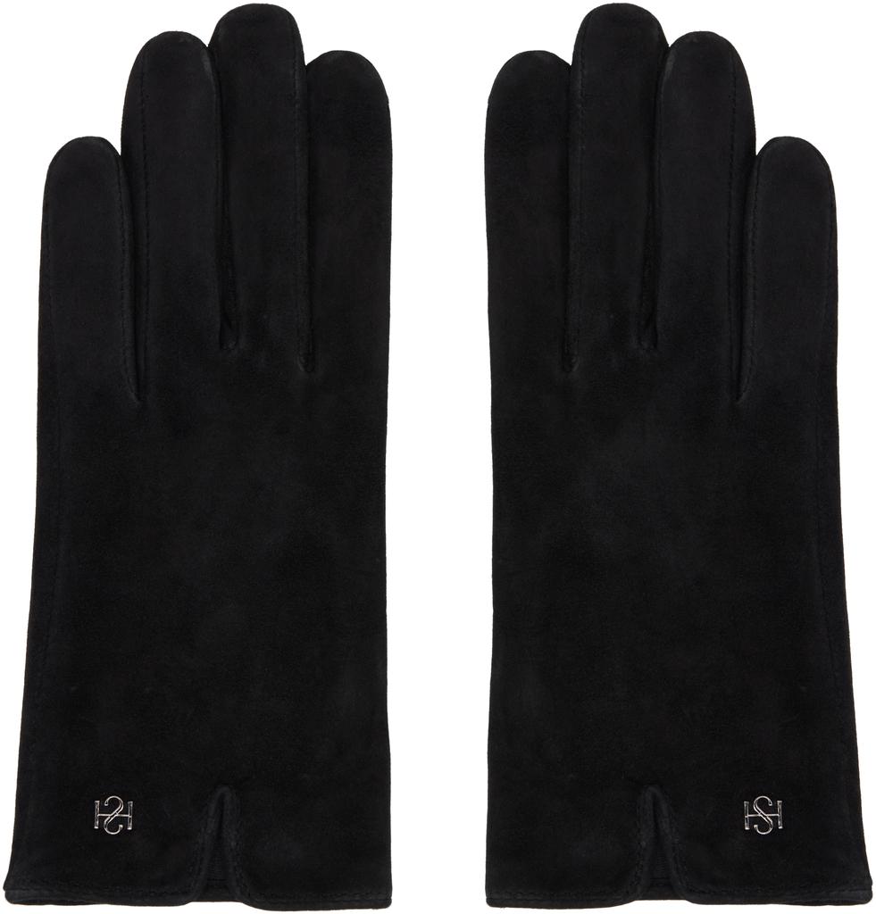 Handsome Stockholm Black Essentials Suede Gloves