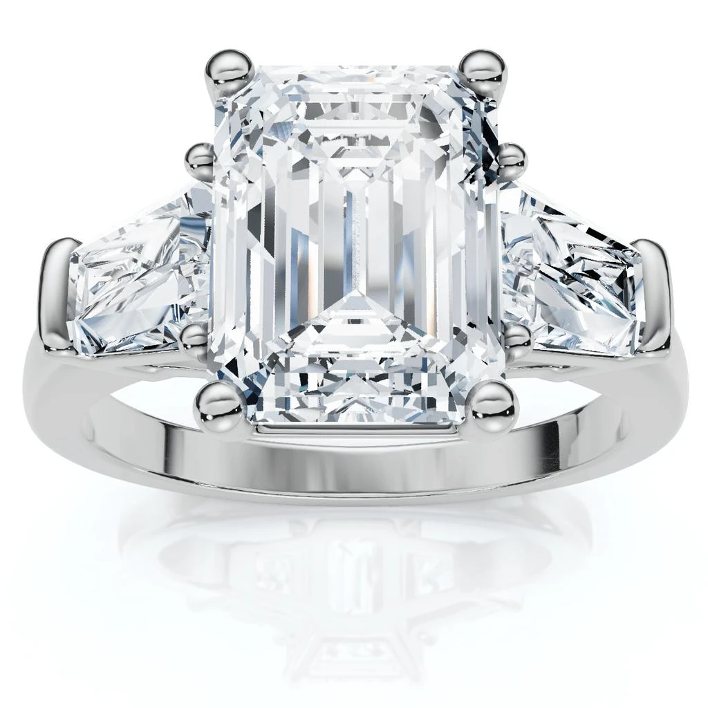 Pompeii3 Certified 4Ct Randi Emerald Diamond Engagement Ring 14k Gold or PT Lab Grown 3