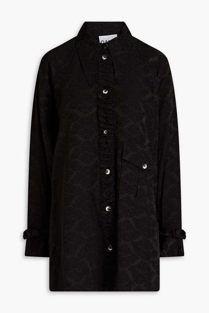 Ganni Floral-jacquard shirt